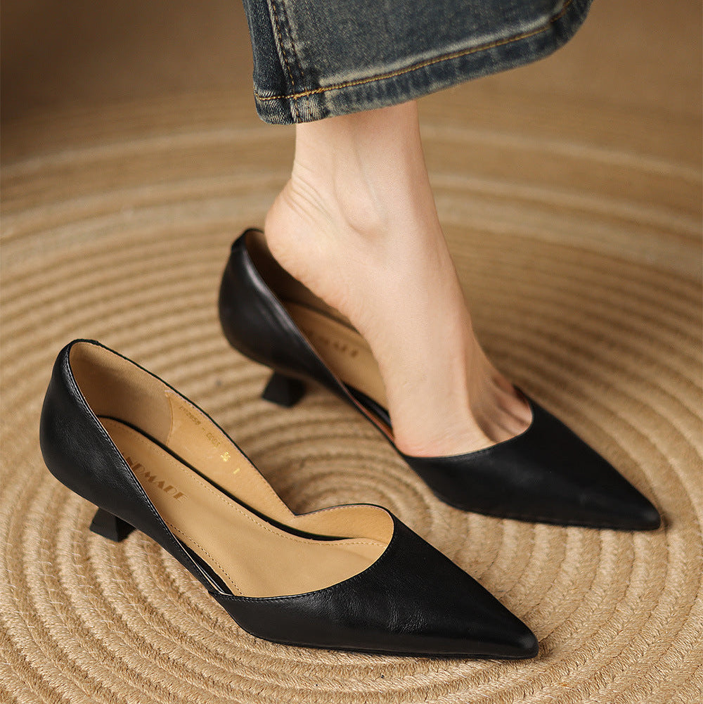 Carlen Genuine Leather Heels