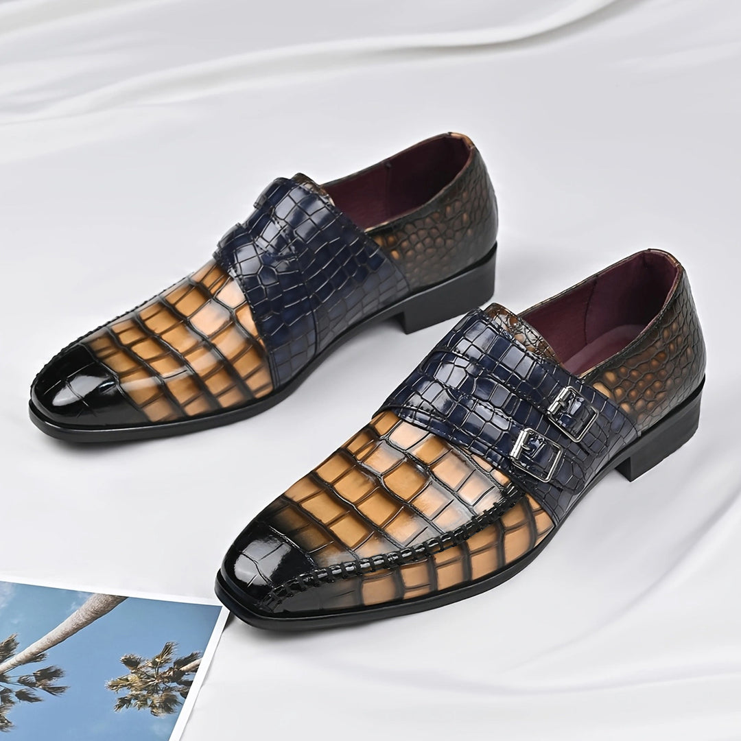 Brixon Dual Monk Strap Leather Shoes