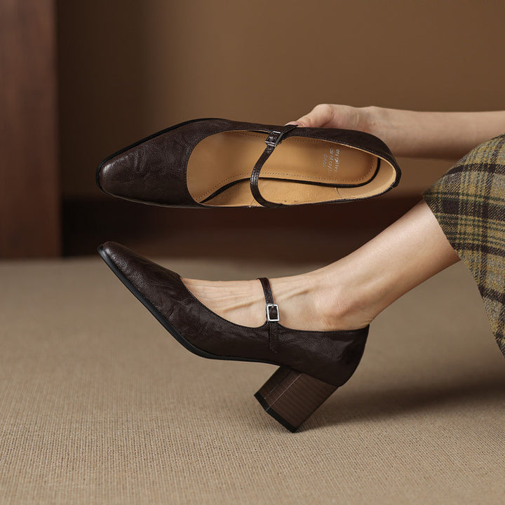 Veria Genuine Leather Heels