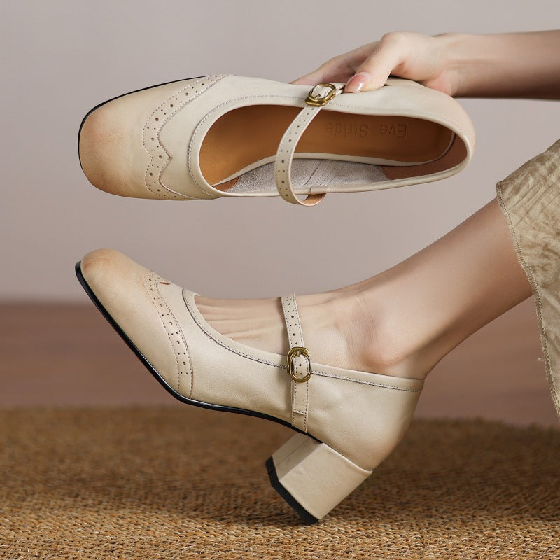 Cressa Genuine Leather Mary Jane Pumps