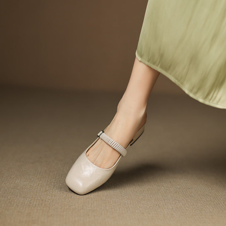 Novie Genuine Leather Mary Jane Mules