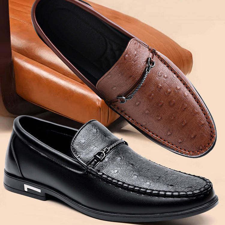 Elmar Textured Leather Bit Loafers