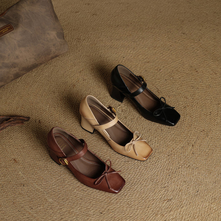 Emara Genuine Leather Heels