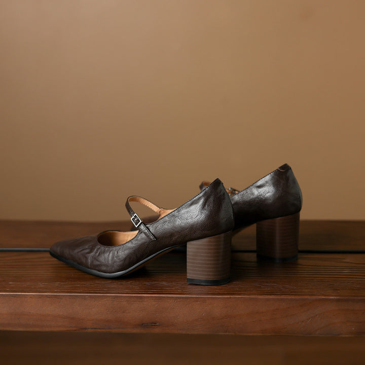 Veria Genuine Leather Heels