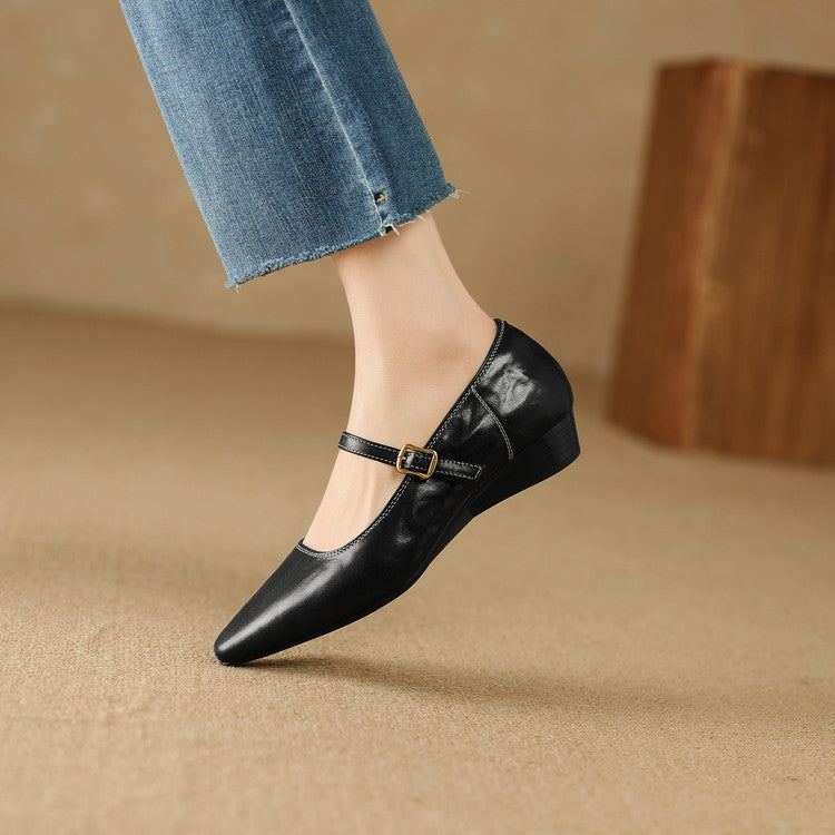 Rena Genuine Leather Pumps