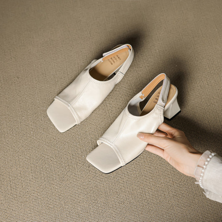 Velra Genuine Leather Slingback Heels