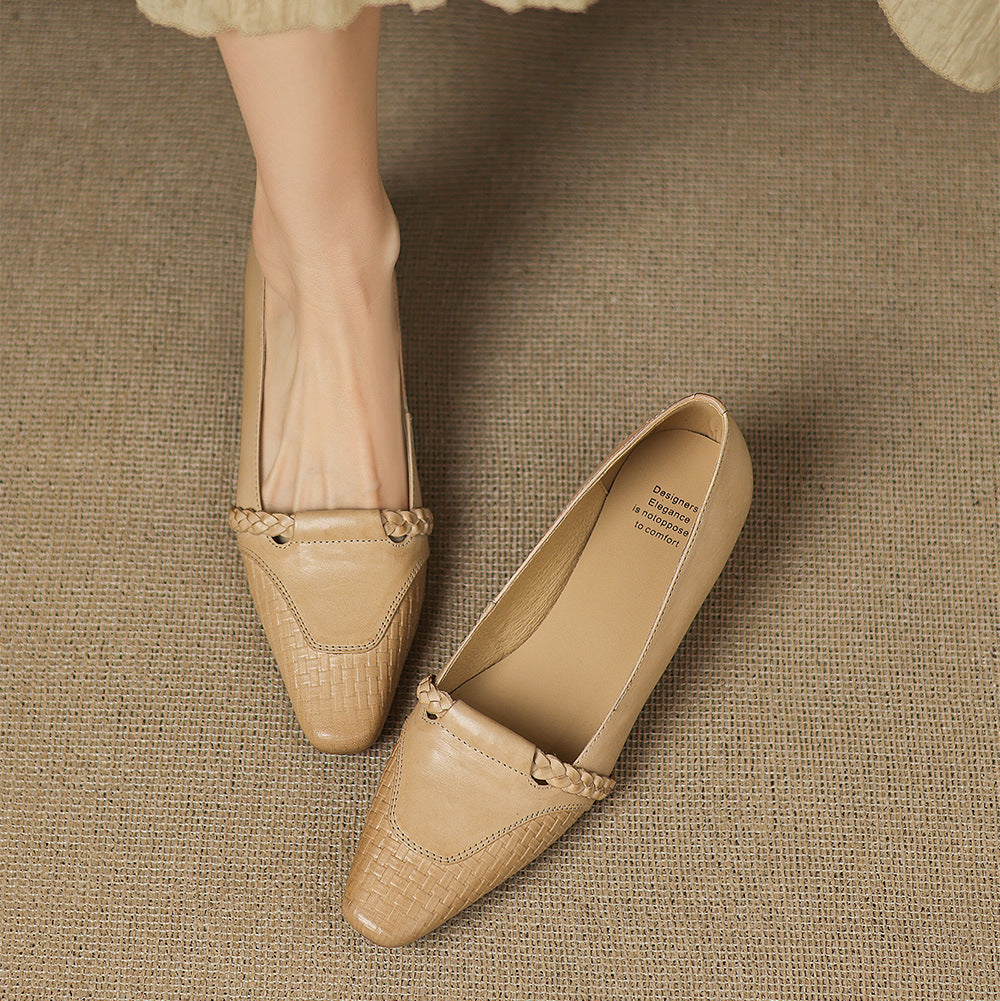 Elsi Genuine Leather Wedge Pumps