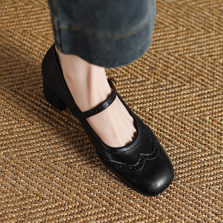 Cressa Genuine Leather Mary Jane Pumps