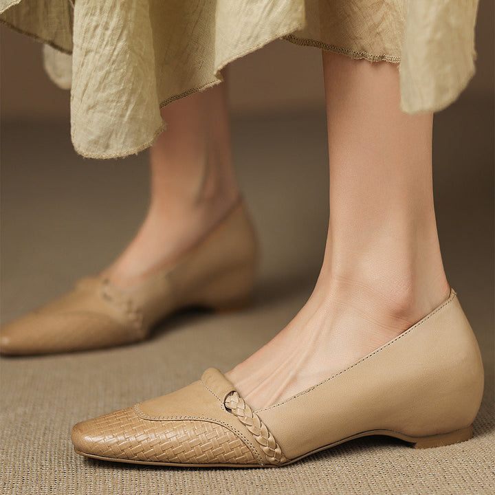 Elsi Genuine Leather Wedge Pumps