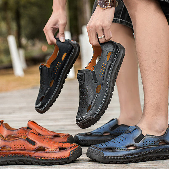 Kairo Hollow Out Leather Comfort Shoes
