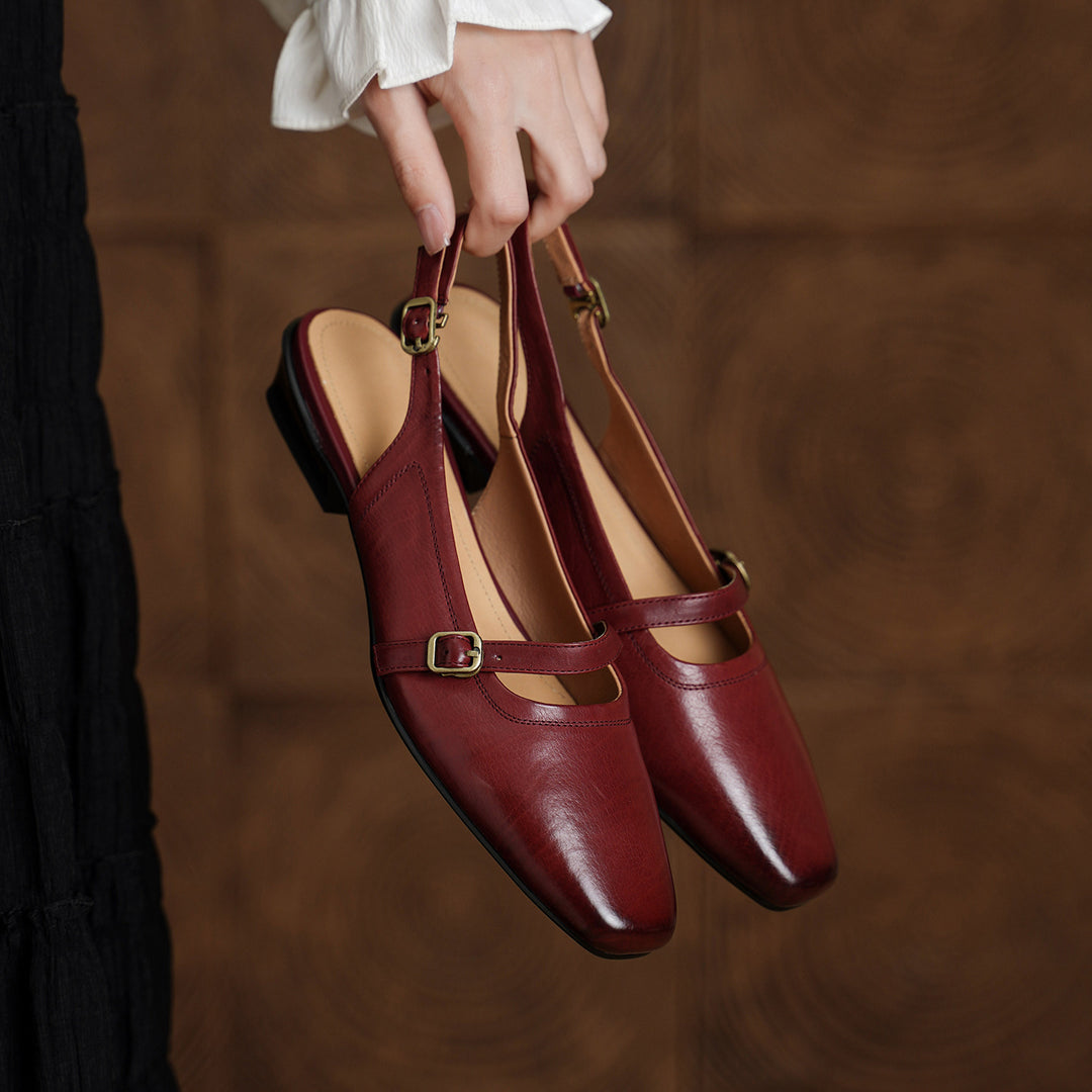 Taver Genuine Leather Slingbacks