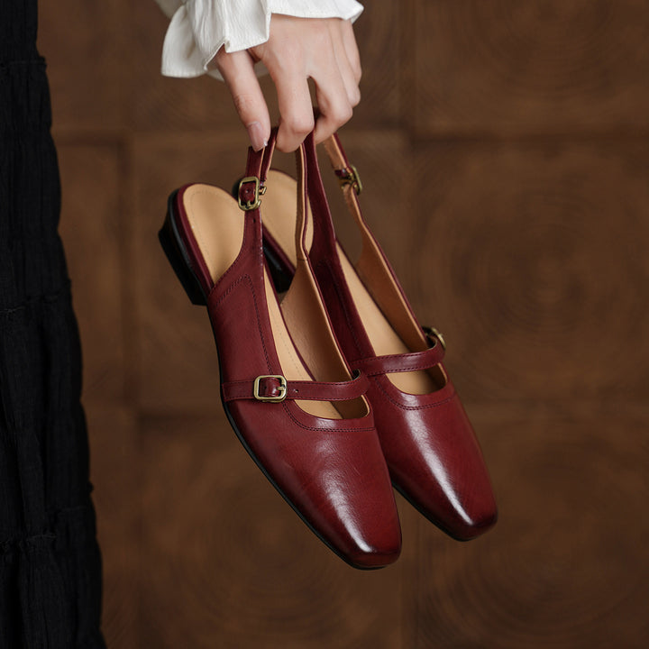 Taver Genuine Leather Slingbacks