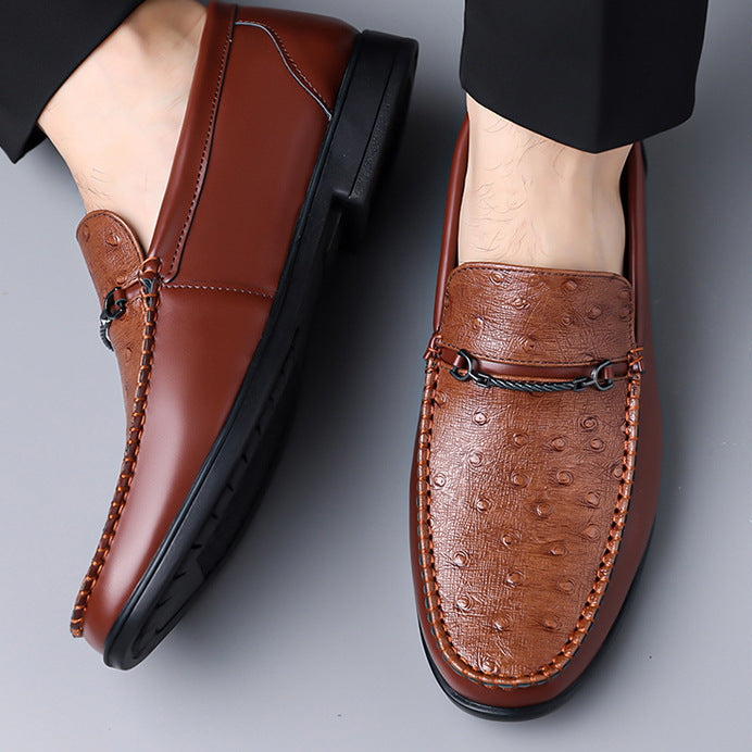 Elmar Textured Leather Bit Loafers