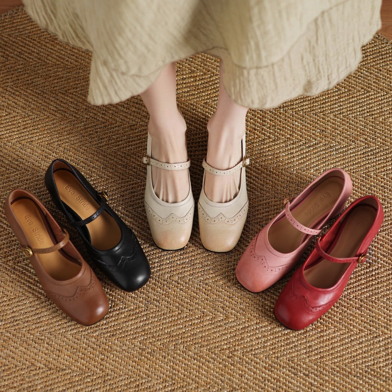 Cressa Genuine Leather Mary Jane Pumps