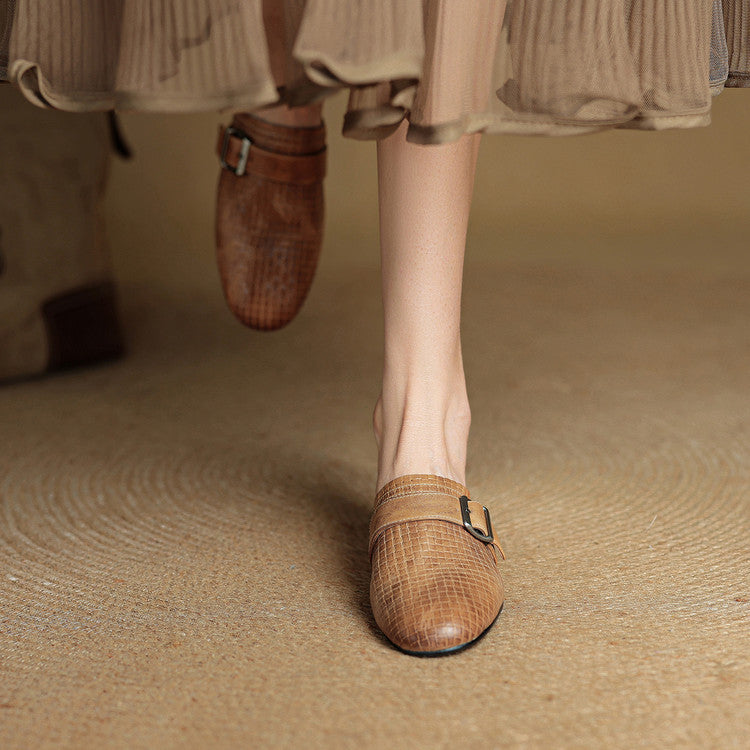 Emrie Genuine Leather Mules