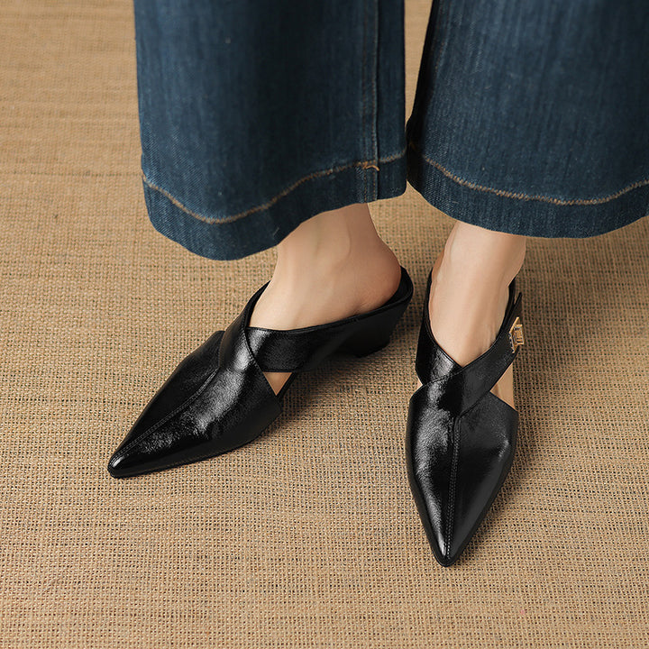 Eyla Genuine Leather Mules