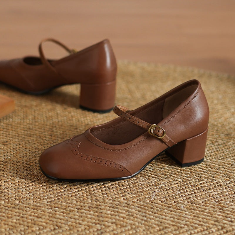 Cressa Genuine Leather Mary Jane Pumps