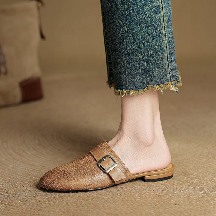 Emrie Genuine Leather Mules