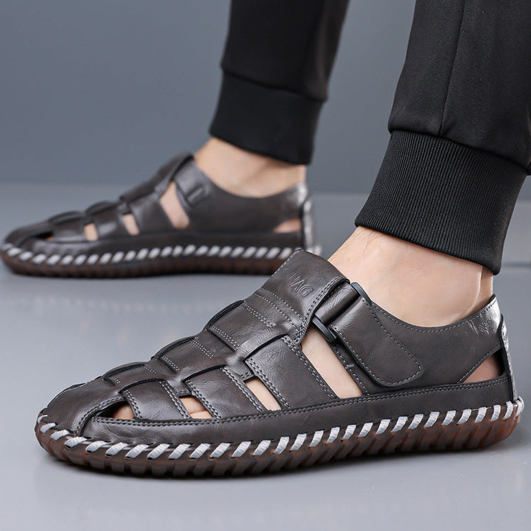 Kevan Closed-Toe Leather Sandals
