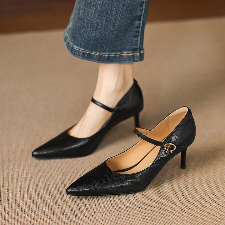 Eda Genuine leather Pointed-Toe Pumps