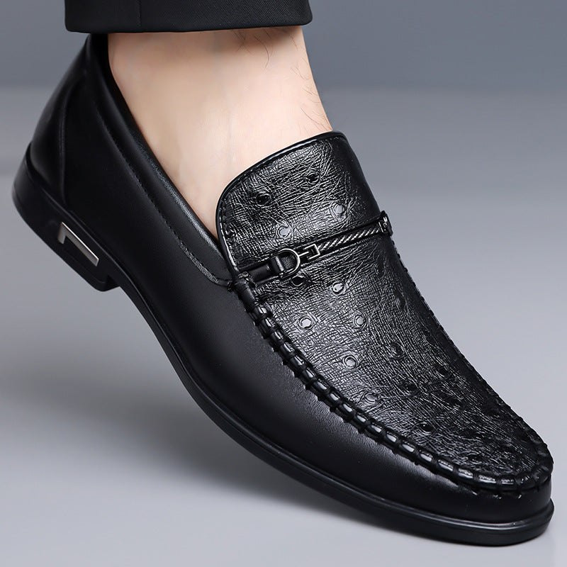 Elmar Textured Leather Bit Loafers