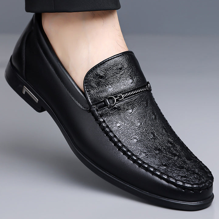 Elmar Textured Leather Bit Loafers