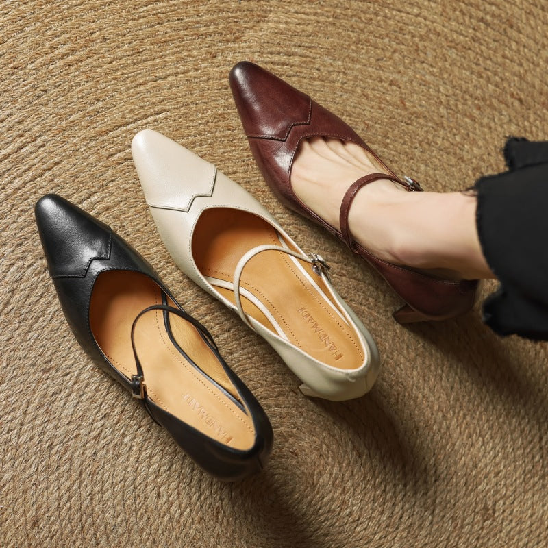 Emily Genuine Leather Heels