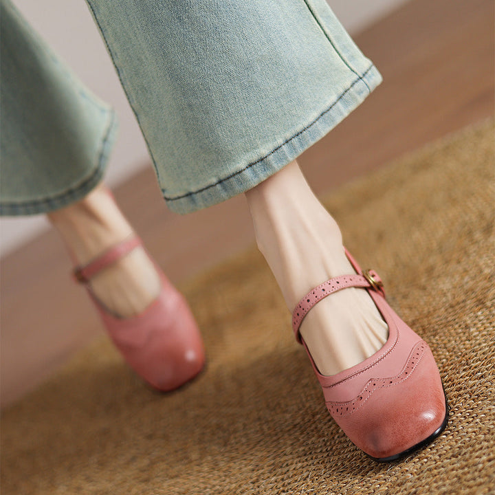 Cressa Genuine Leather Mary Jane Pumps