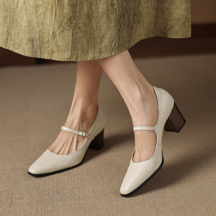 Veria Genuine Leather Heels