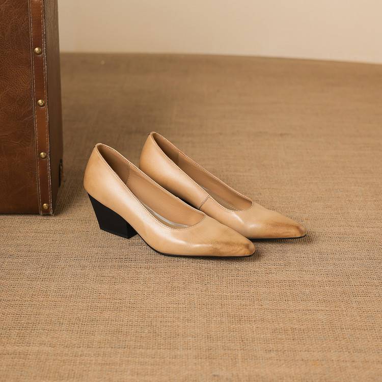 Zyla Genuine Leather Heels