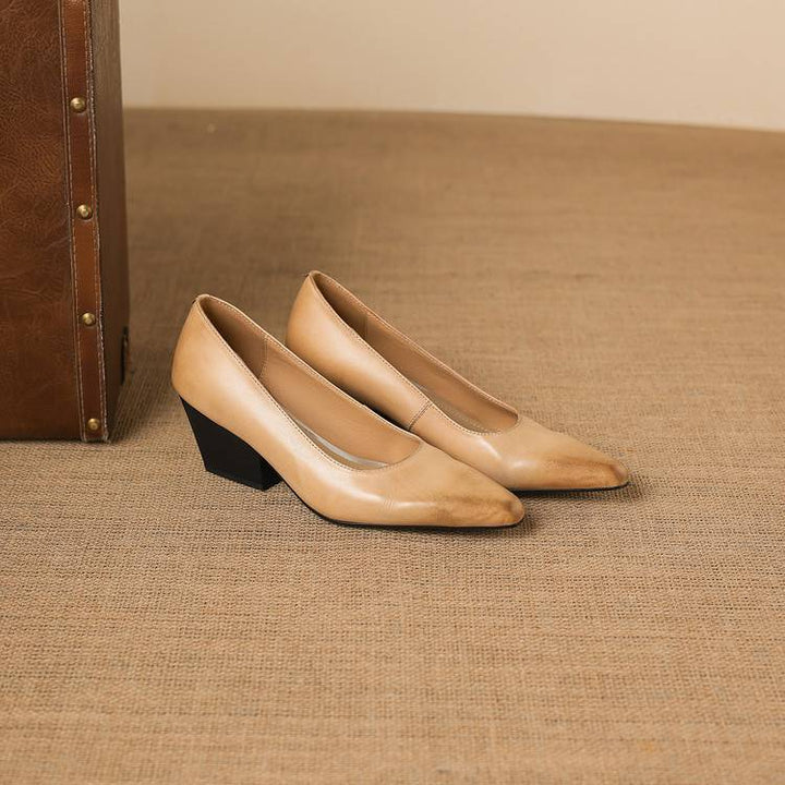 Zyla Genuine Leather Heels