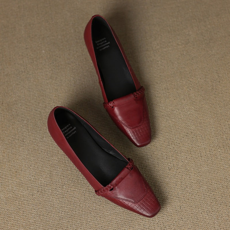Elsi Genuine Leather Wedge Pumps
