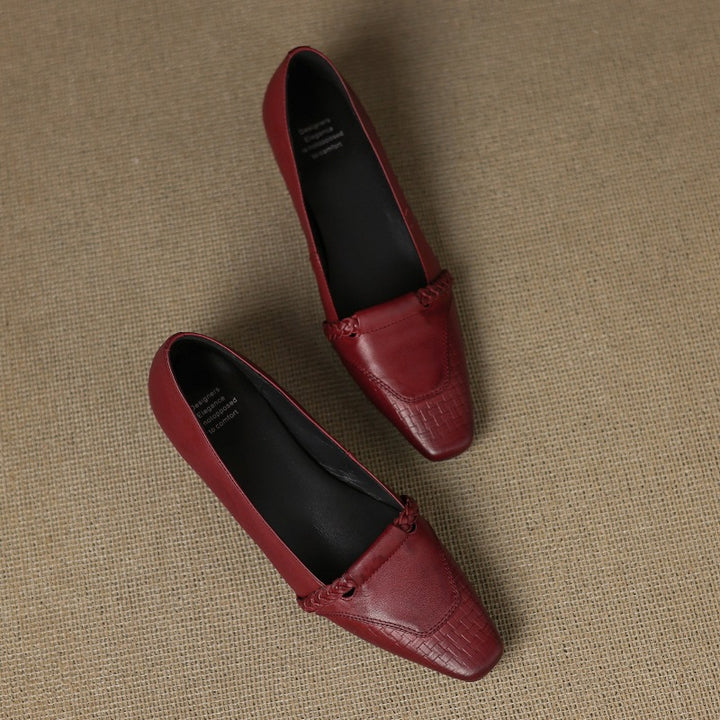 Elsi Genuine Leather Wedge Pumps