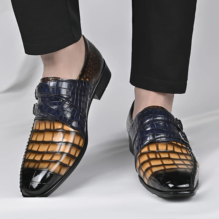 Brixon Dual Monk Strap Leather Shoes
