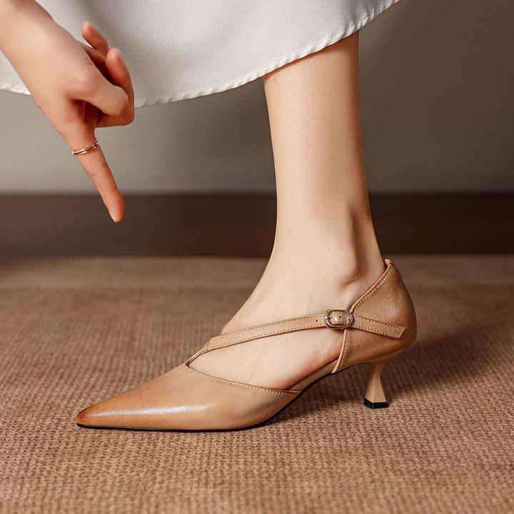 Vela Genuine Leather D'Orsay Pumps