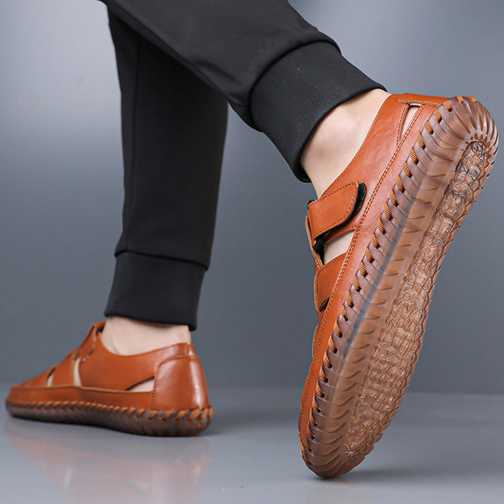 Kevan Closed-Toe Leather Sandals