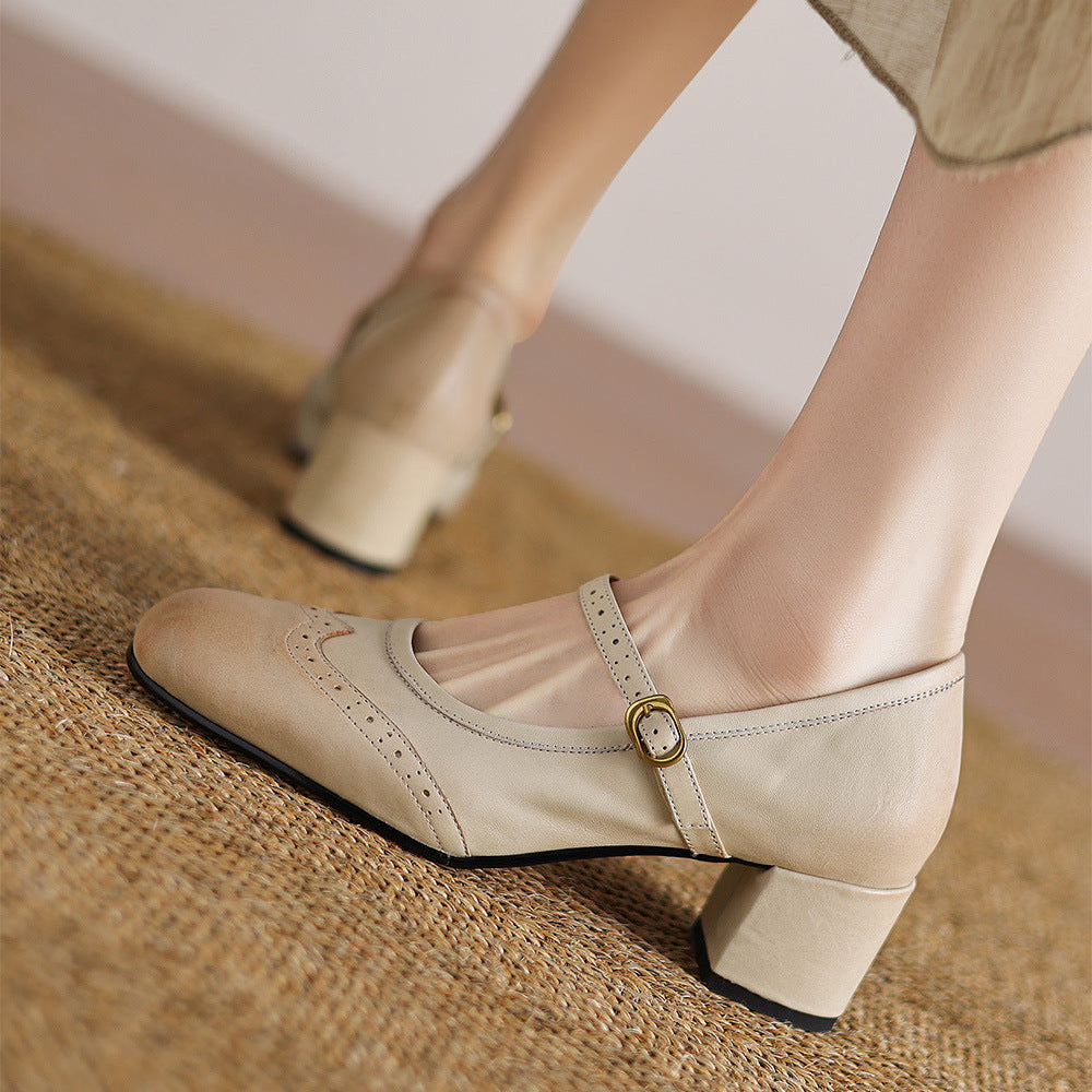 Cressa Genuine Leather Mary Jane Pumps
