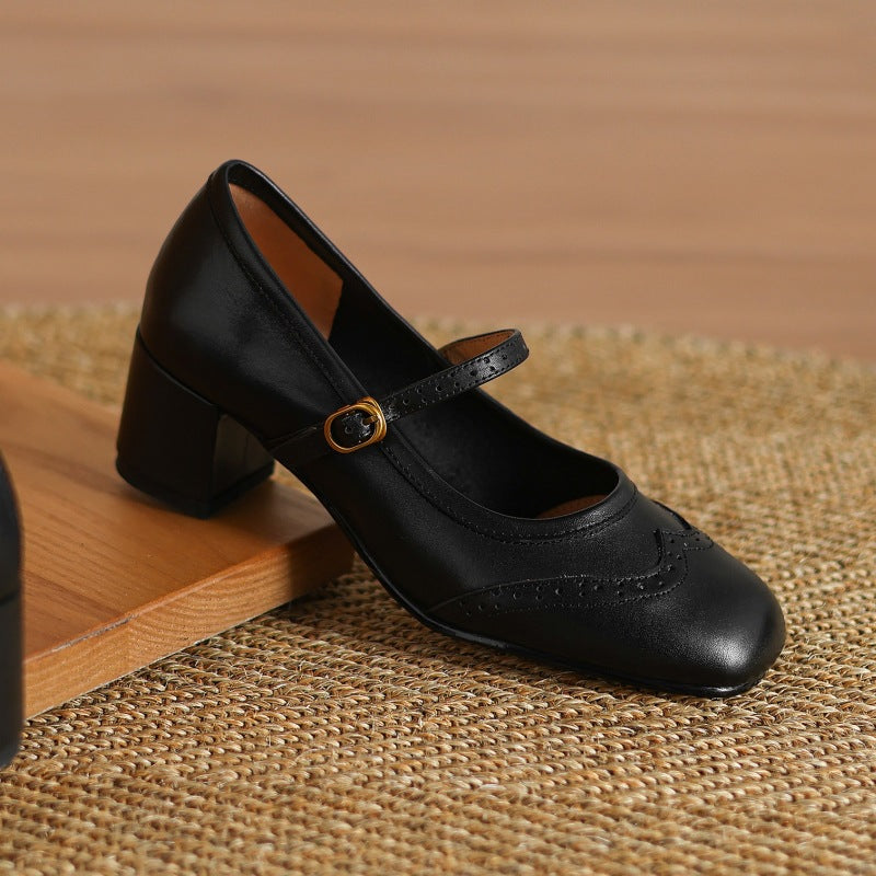 Cressa Genuine Leather Mary Jane Pumps