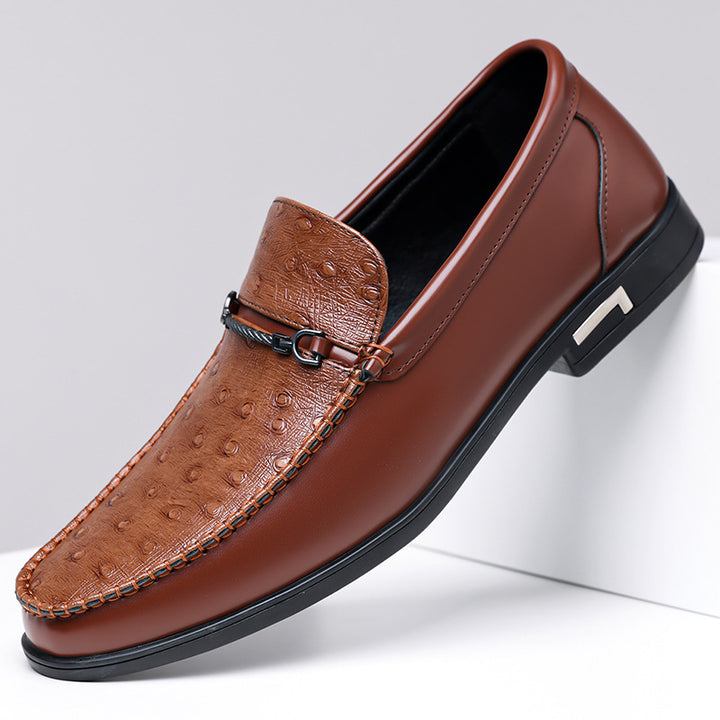 Elmar Textured Leather Bit Loafers
