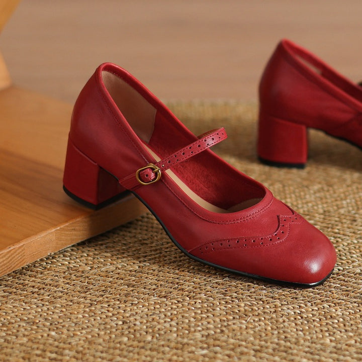 Cressa Genuine Leather Mary Jane Pumps
