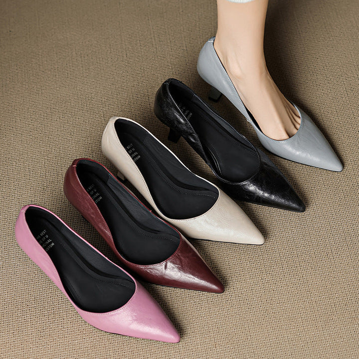 Viora Genuine Leather Heels