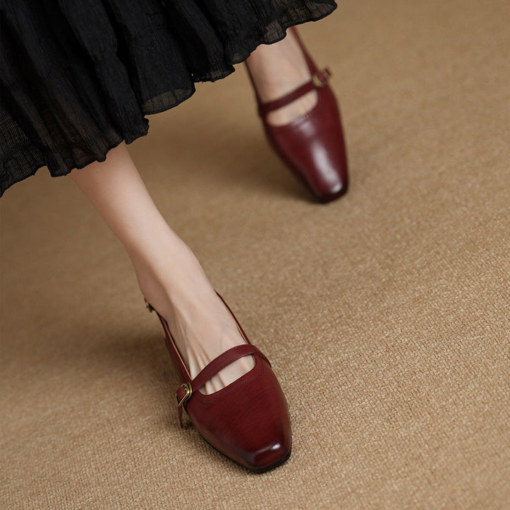Taver Genuine Leather Slingbacks