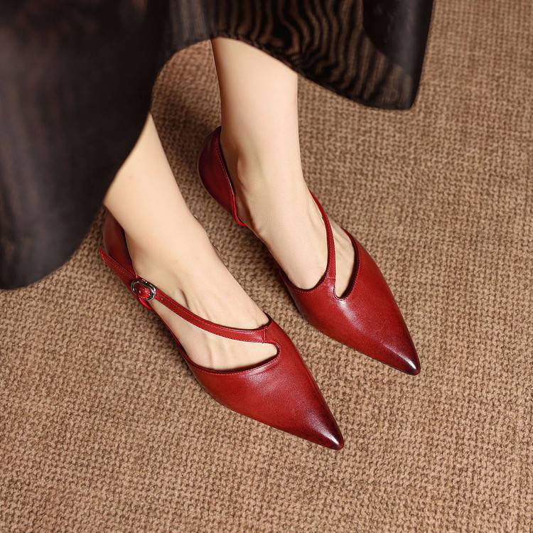 Vela Genuine Leather D'Orsay Pumps
