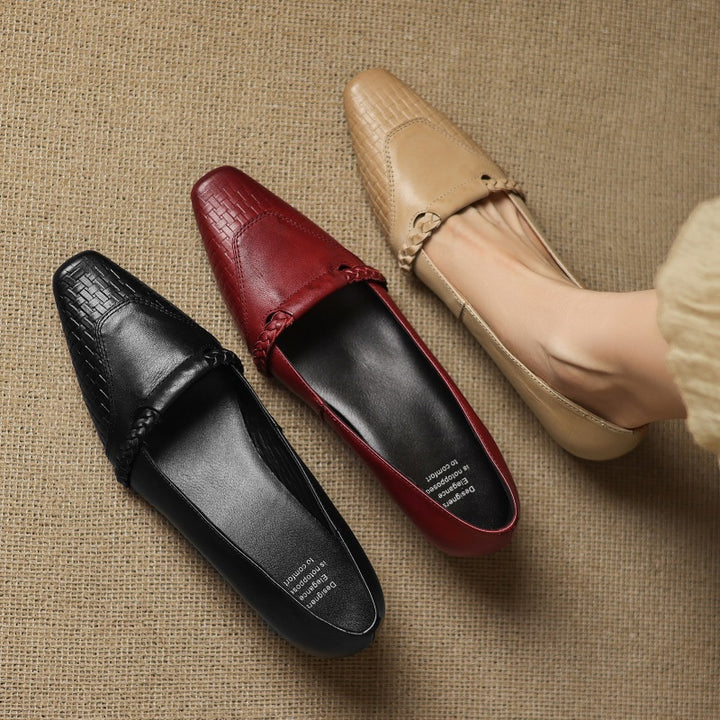 Elsi Genuine Leather Wedge Pumps