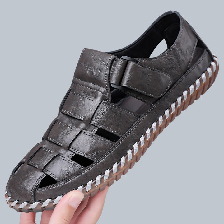 Kevan Closed-Toe Leather Sandals
