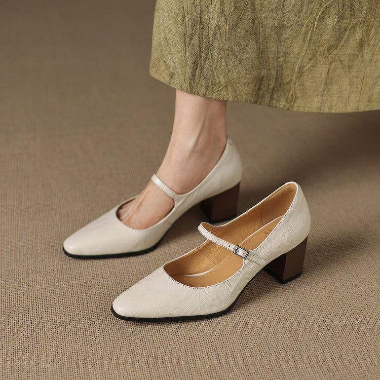 Veria Genuine Leather Heels