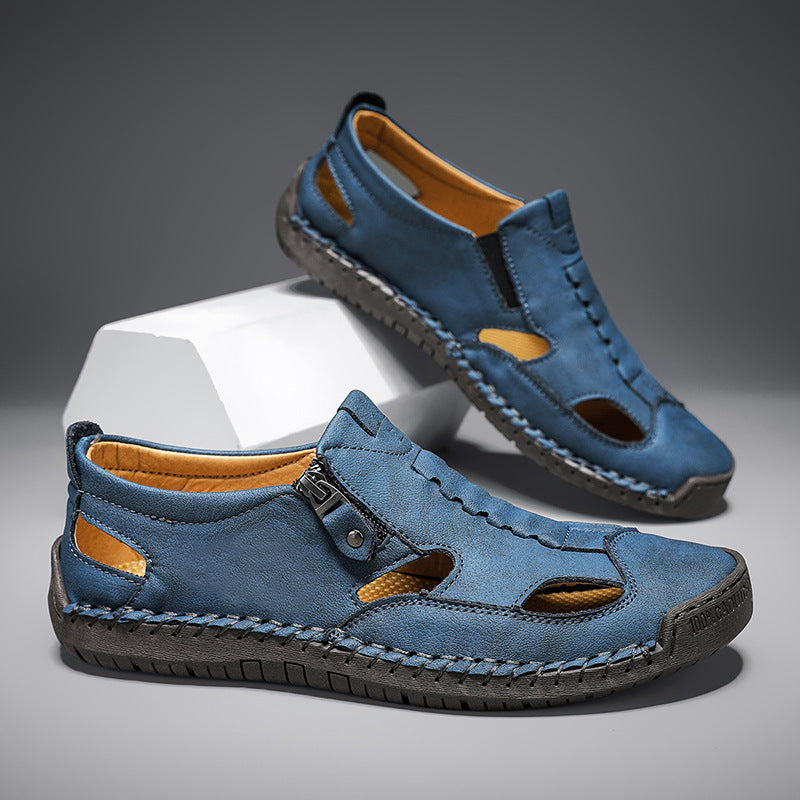 Axell Leather Closed-Toe Fisherman Sandals