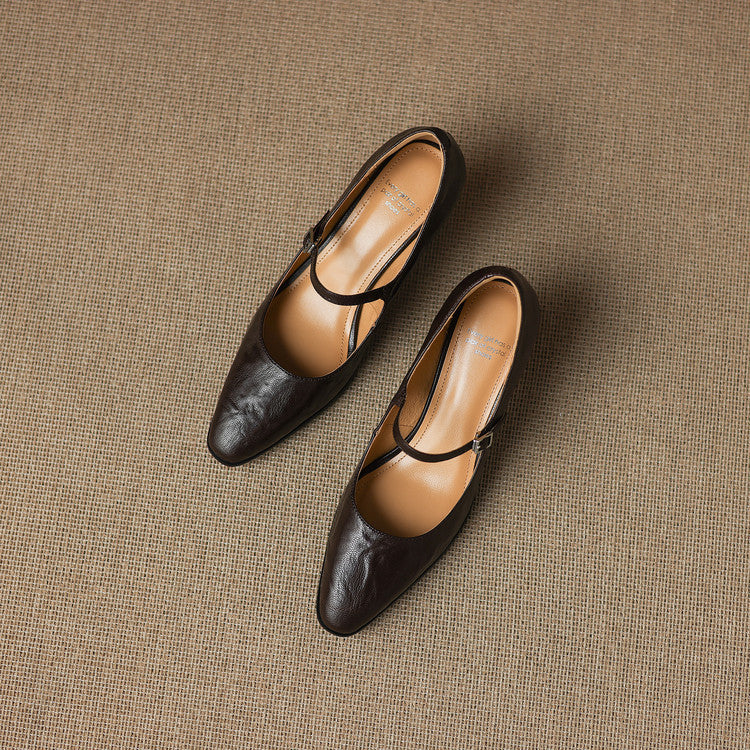 Veria Genuine Leather Heels