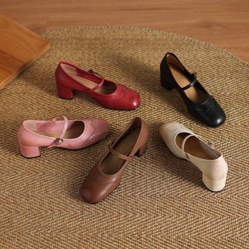 Cressa Genuine Leather Mary Jane Pumps