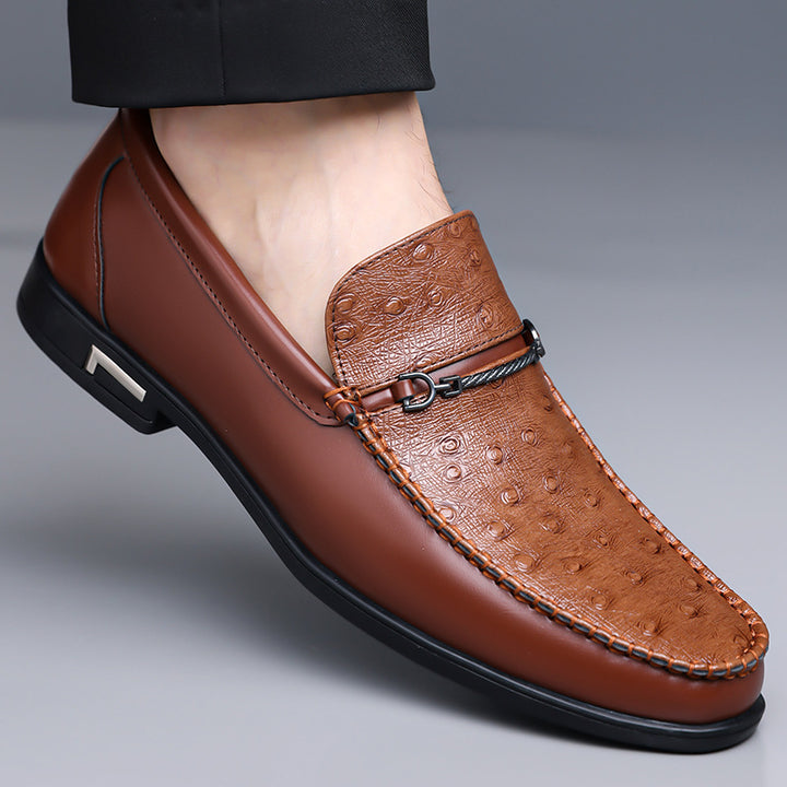 Elmar Textured Leather Bit Loafers